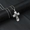 Minimalist And Personalized Double-layer Cross Pendant, Trendy Hip-hop Men's Necklace, Titanium Steel Sweater Chain Accessory