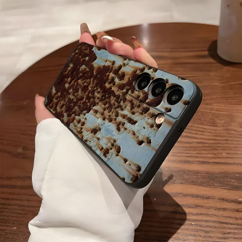Grunge Texture Rusty Phone Case For Samsung S25 S24 FE S23 S22 S21 Plus S20 Ultra Note20Ultra Black Soft Shell