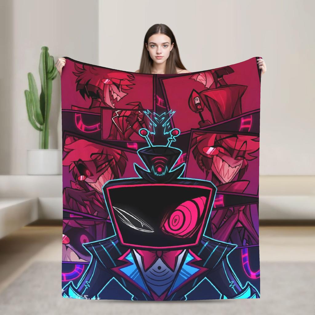 Vox Alastor Hazbin Hotels Blanket Super Soft Graphic Plush Throw Blanket For Girls Boys Living Room Flannel Bedspread Bed Cover
