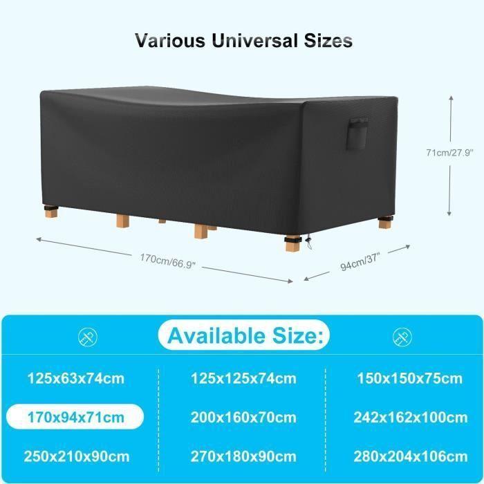 Housse de Jardin - HOUSSE - 170x94x71 cm - 600D Résistant - Anti-UV - Coupe-vent