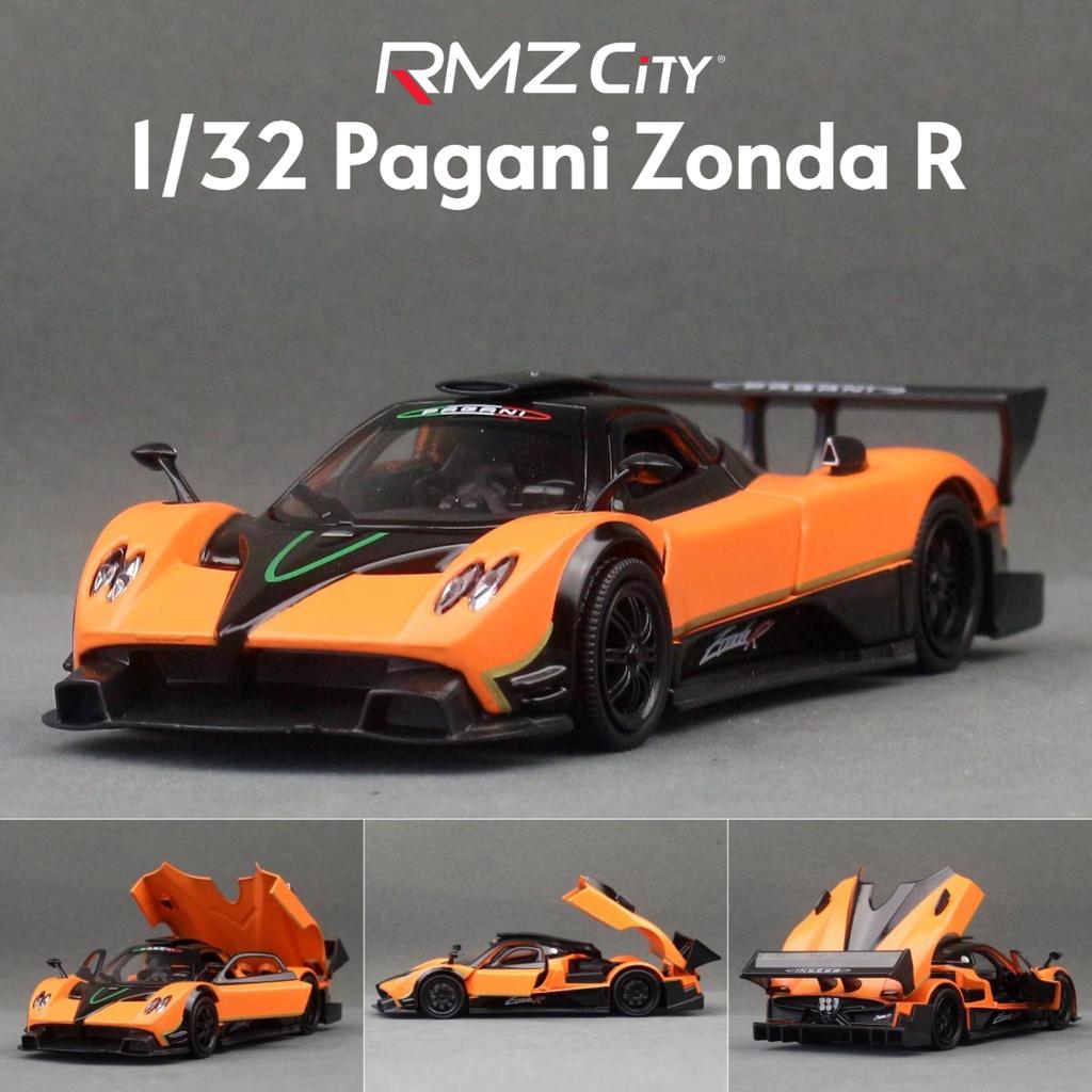 1/32 Pagani Zonda R Toy Car Model RMZ CiTY Diecast Metal Miniature Super Sport Sound & Light Collection Pull Back Gift For Boys