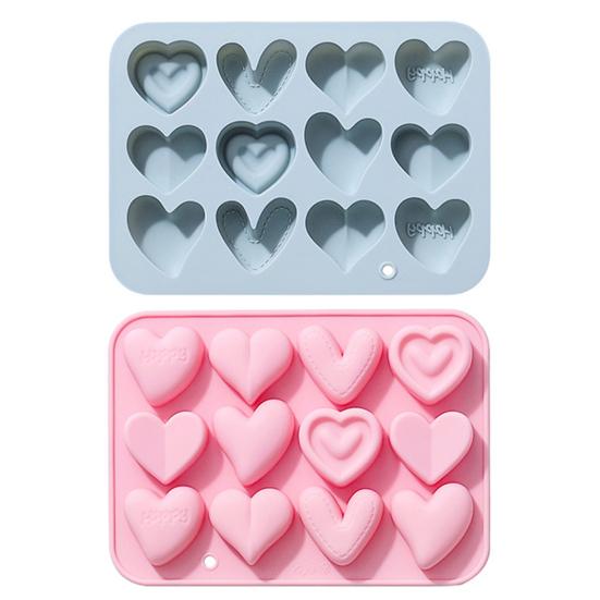 Форма для торта 12-гнездная, жаропрочная, антипригарная, хорошая прочность, быстро извлекается из формы, 6 сердец