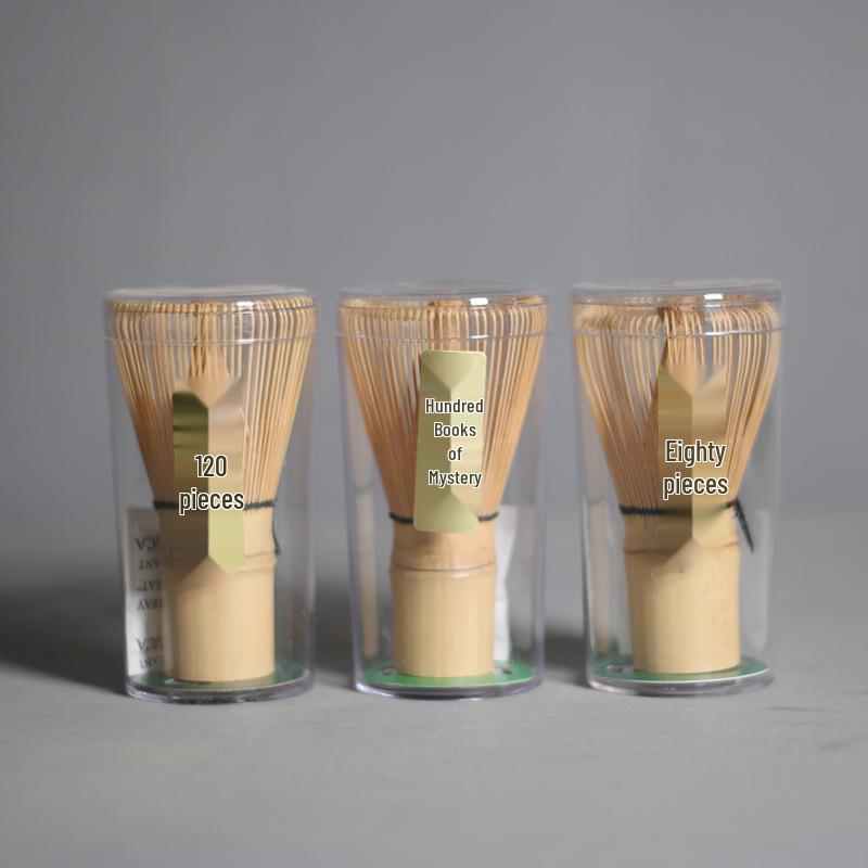 Набор из восьмидесятилуночного бамбукового венчика для матча с длинной ручкой и мерной ложкой