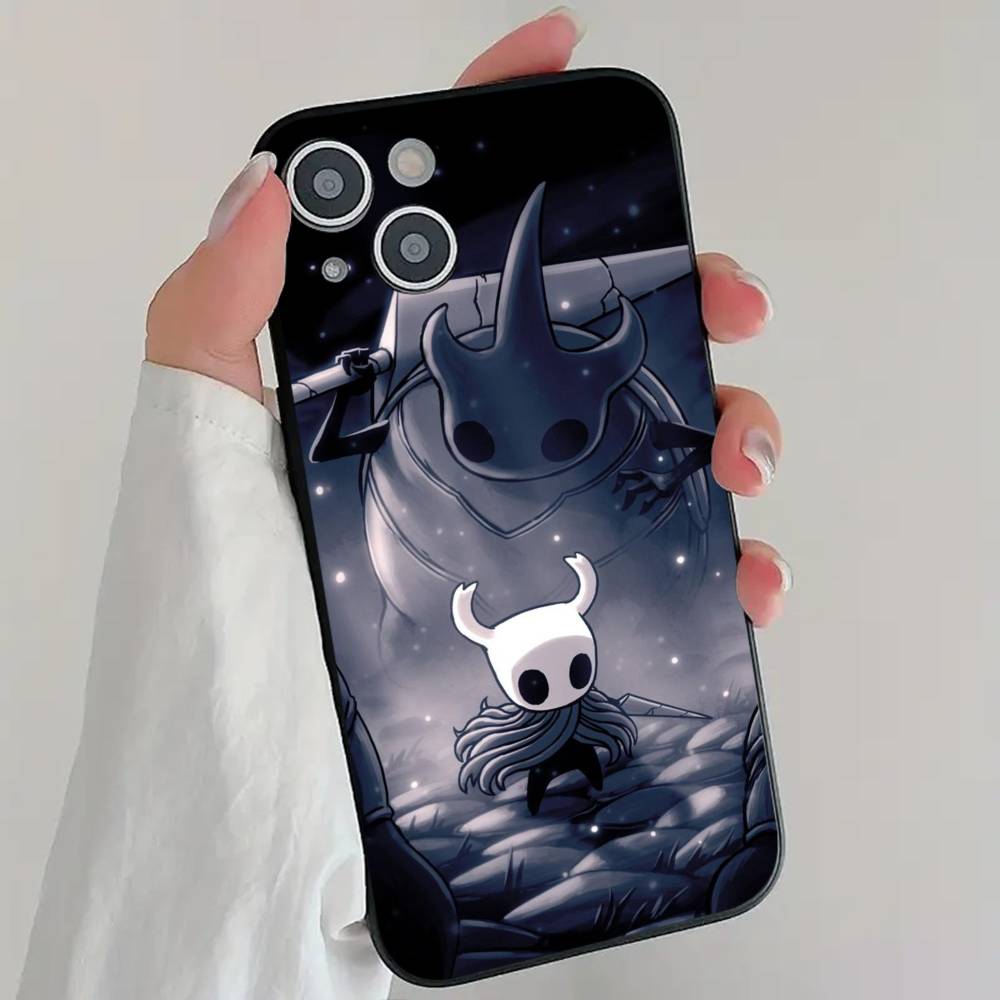 Anime Game Cool H-Hollow Knigth Phone Case Cool Black Silicone Soft For IPhone 16 15 14 13 12 11 X XR Plus Pro Max Plus