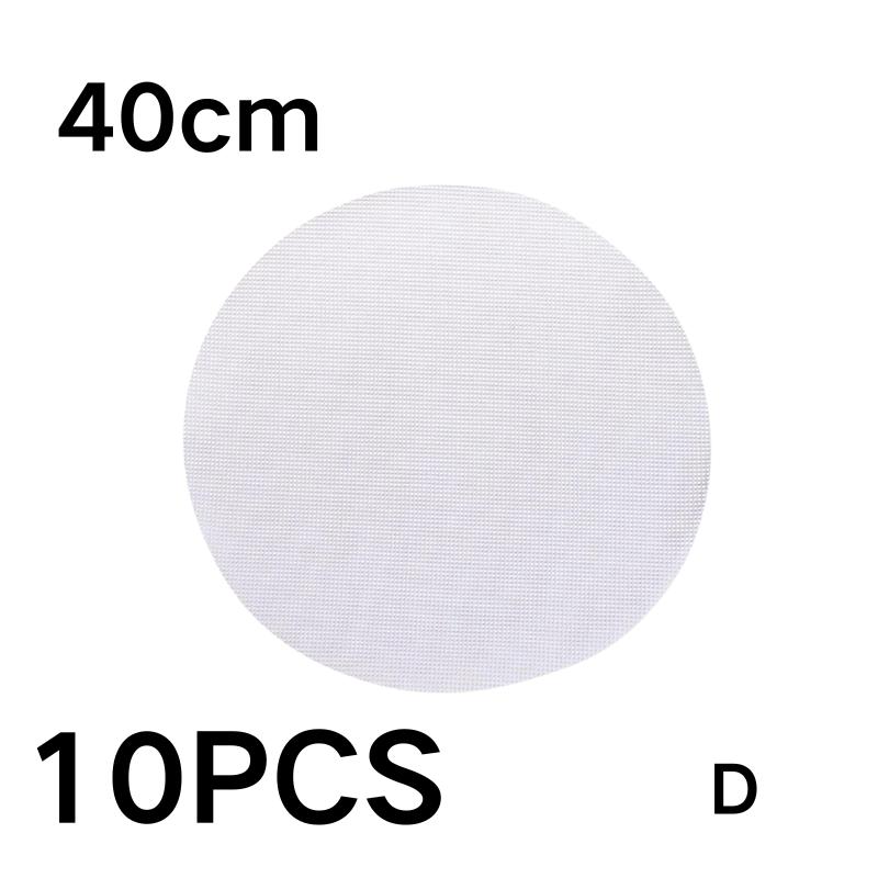 24/30/34/40/48cm Silicone Steamer Mesh Mats High Temperature Resistance Steamer Cloth Reusable Non-Stick Round Steamer Pad 10PCS