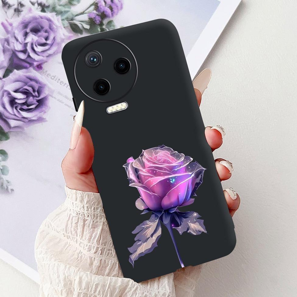 Для Infinix Note 12 Pro 4G Чехол X676B Силиконовый Милый Кот Модные Цветы Расписная Крышка Для Телефона Inifnix Note 12 Pro Чехол-Бампер