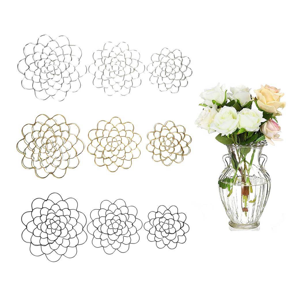 3 Pack Creative Flower Inserters Flower Grid Metal Accessories Flower Trellis Twisted Stem Holder for Special Occasions