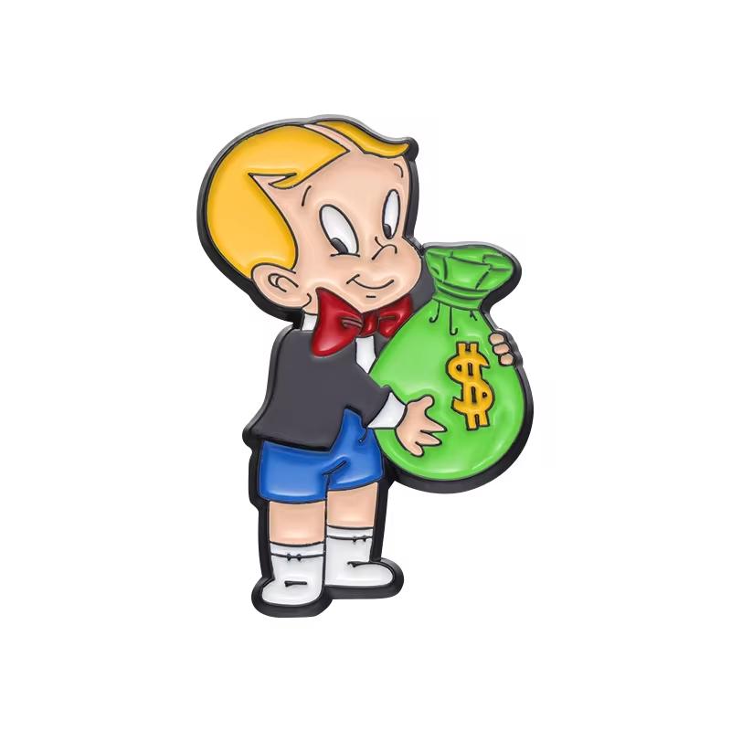 Creative US Dollar Money Collection Enamel Pins Cartoon Banknote Get Rich Brooches Backpack Lapel Badge Funny Jewelry for Gift