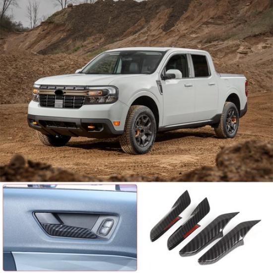 ABS Carbon Inner Door Handle Switch Cover Panel Trim For Ford Maverick 22-24