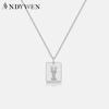 925 пробы стерлингового серебра золота квадратный кулон колье длинная цепь женские свадебные украшения 2023 свадебный подарок
