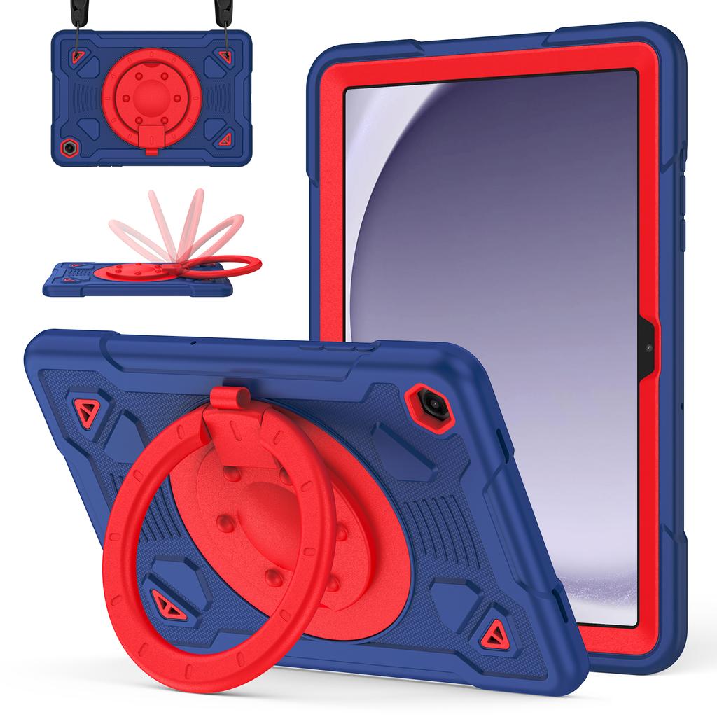 Tablet Case For Samsung Galaxy Tab A9+ / Tab A11+ Kickstand Space Planet PC + Silicone Tablet Cover with Shoulder Strap