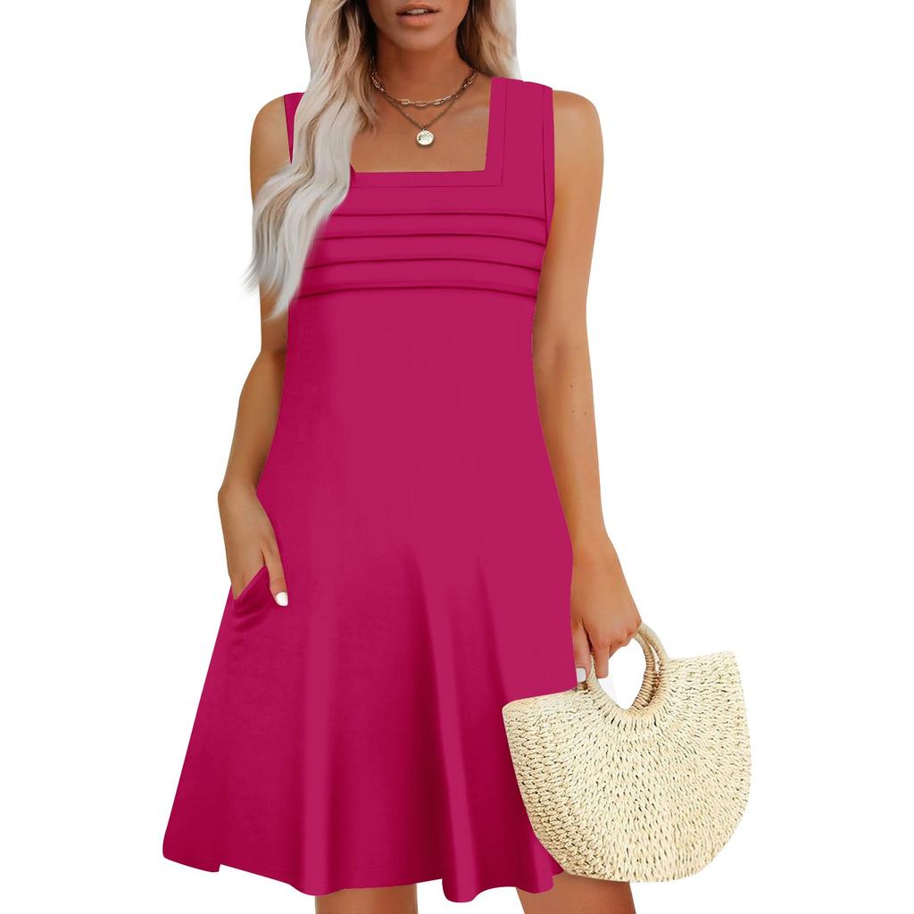 Женские летние повседневные лепестковые узкие полосатые плиссированные однотонные платья