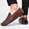 Men’s Moccasins White Loafer Brown Driving Shoes Comfort Flats Wide Shoes Slip-ons Plus Size Shoes for Men Over Sized