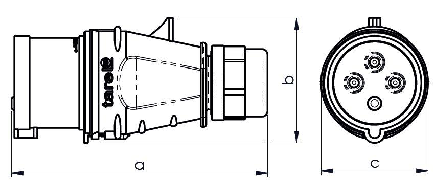Portable Insulating Plug 16A 400V 3P+Z Ip44 - Ex-Twt-104