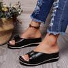 New Buckle Wedges Slippers Women Summer Hollow Out Thick Bottom Beach Shoes Ladies Plus Size 43 Light Chunky Heels Flip Flops