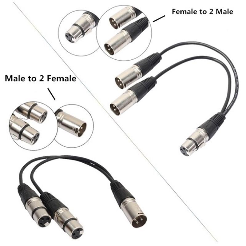 3-контактный XLR Male To Dual XLR Female Y Splitter Аудио Адаптер Кабель Для Микрофона