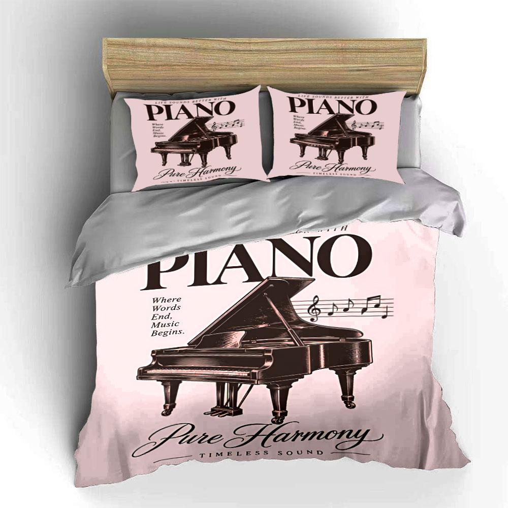Piano Pure Harmony Design Bedding Duvet Cover Set Duvet Cover Pillowcases  (1*Duvet Cover 2*Pillowcases, without duvet insert)