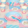 Decoration Banner Baby Shower Gender Reveal Paper Plates Party Tableware Paper Cups Cutlery Set