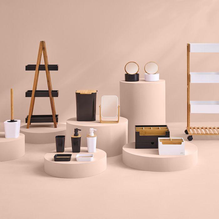 5five - 16x22cm Bamboo Mirror "naturéo" White