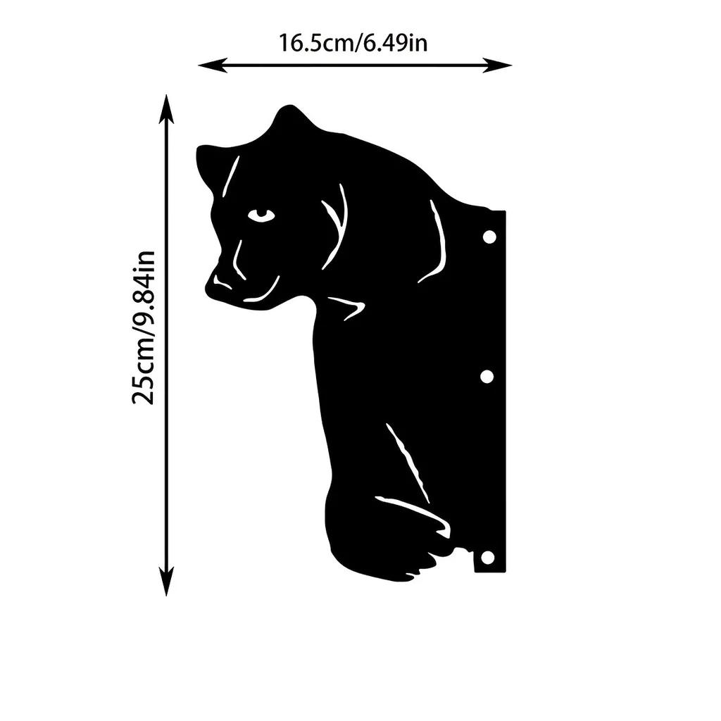 Bear Shape Iron Silhouette Outdoor Garden Fence Decorations Wall Art Home Decoration for Garden Party Décor