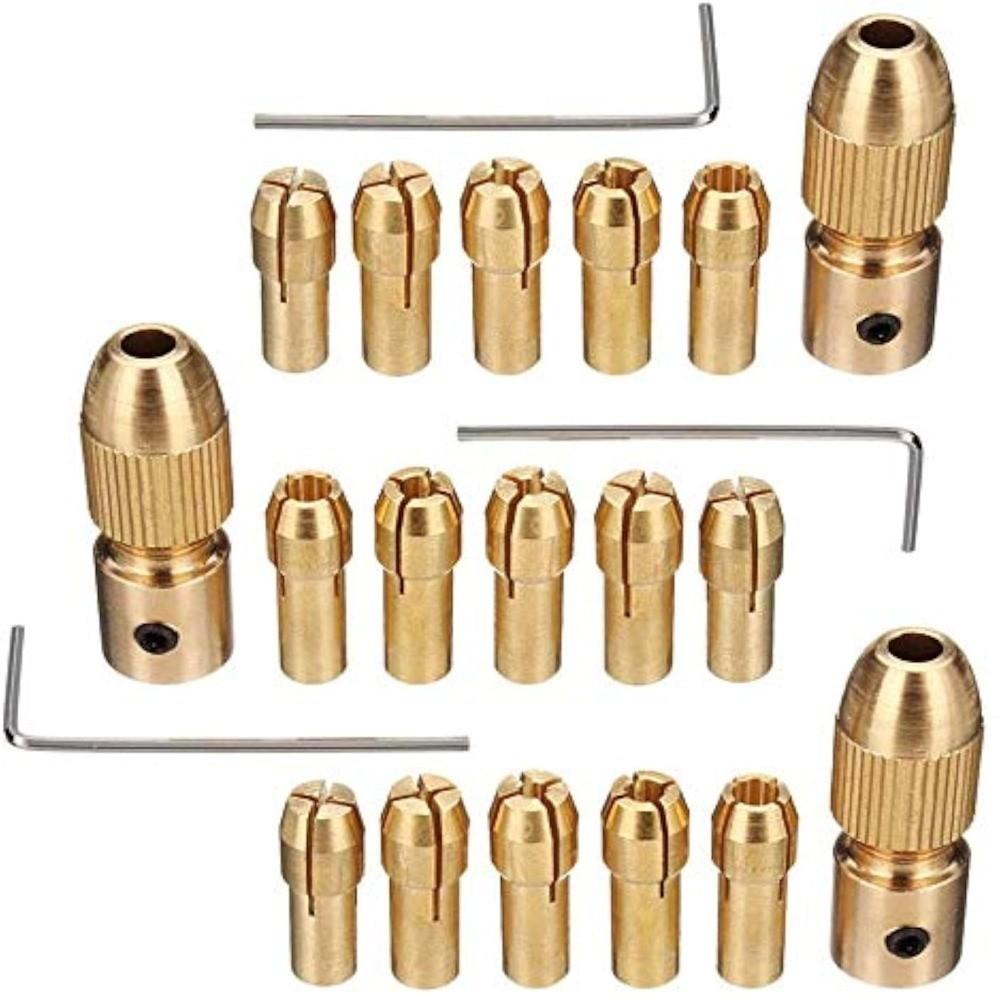 3 sets Allen Wrench Included Brass Drill Chuck 4 Jaw Rotary Tool Chuck For Mini Electric Drills