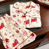 Star bear pajamas women can wear short-sleeved shorts cardigan suit in summer girls cute princess style loungewear