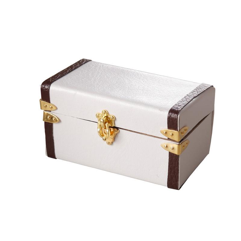 1:12 Dollhouse Miniature Suitcase Vintage Leather Luggage Box Storage Box Home Model Decor Toy Doll House Accessories
