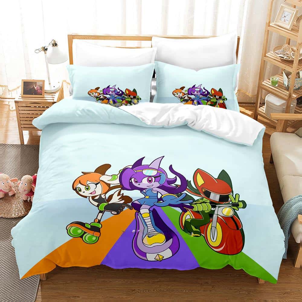 New Game Freedom Planet Bedding Set Duvet Cover Comforter Bed Set Quilt Cover Pillowcase King Queen Twin Size Boys Girls Adult