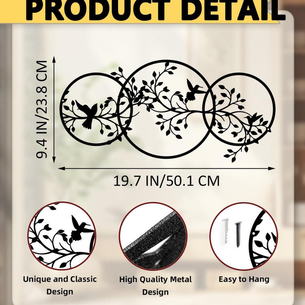 Маленькая птичка на ветке Железное настенное искусство для спальни и кухни