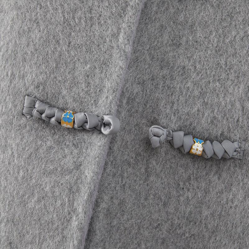 Женское новое шерстяное пальто в китайском стиле, двустороннее