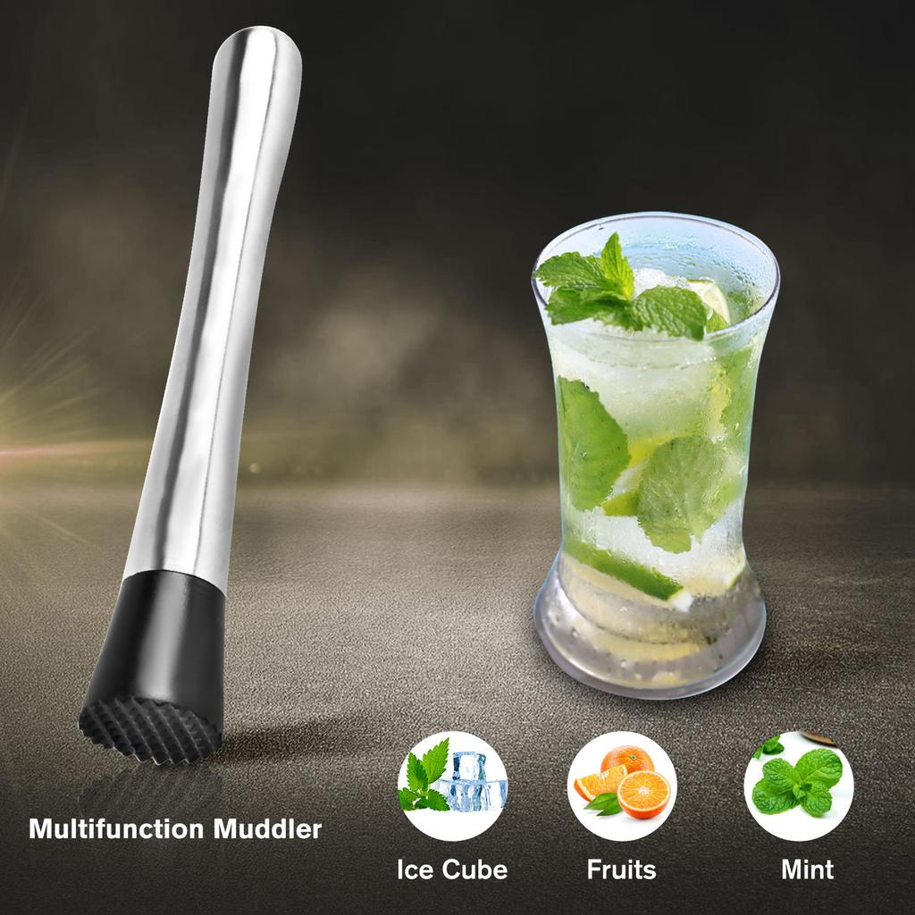 Stainless Steel Cocktail Muddler Mojito Muddlers Drink Muddler Ice Crushing Bar Ideal Bartender