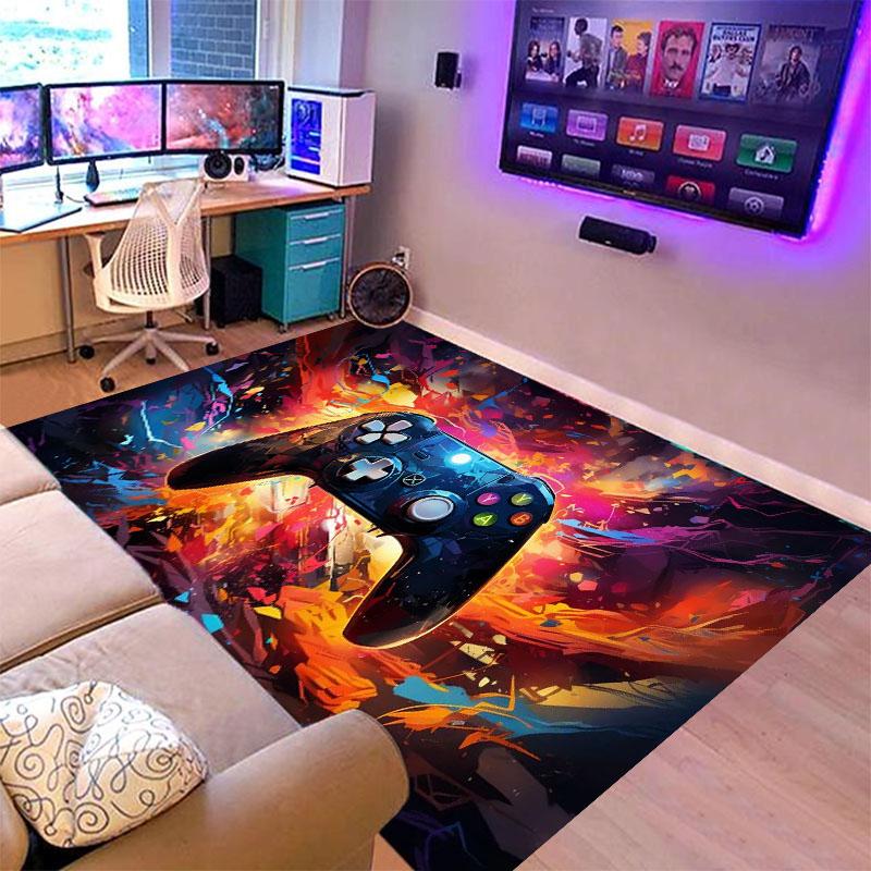 Игровой коврик для комнаты мальчика Коврик для геймера с дизайном контроллера Ковер для игровой комнаты Спальня Декор Нескользящий Машинная стирка