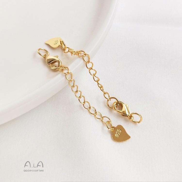 Удлинитель золотой цепочки 18 карат: Браслет/Ожерелье с сохранением цвета в белом, розовом или настоящем золоте - Аксессуар для изготовления украшений своими руками