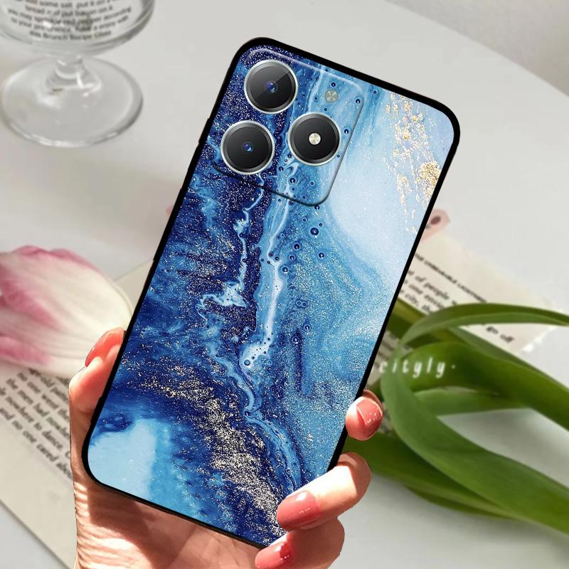 Чехол для Realme C61 RMX3939 Милый Мультяшный Мягкий Силиконовый TPU Задняя Крышка Телефона Для OPPO Realme C63 4G Ударопрочный Матовый Чехол Fundas