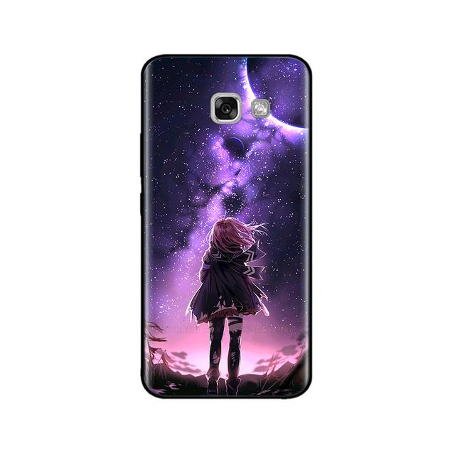 For Samsung Galaxy A3 2017 Case Silicon Soft Black Case For Samsung A7 A5 A3 2017 Case Cute Printed Tpu Bumper Phone Cover