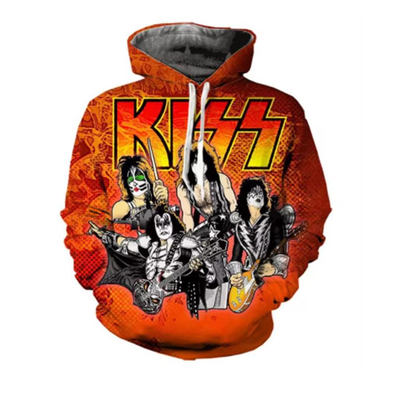 Kiss Rock Band 3D Print Hoodie Men Women Streetwear Hip Hop Hoodies Oversized Pullovers Hooded Sweatshirts Kids Tops Clothing