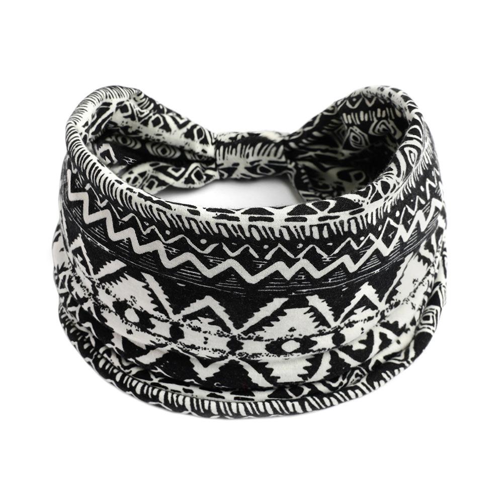 New Boho Cotton Wide Headband for Women Cashew Leopard Flower Print Turban Headwrap Knot Hairband Bandana Girls Hair Accessories
