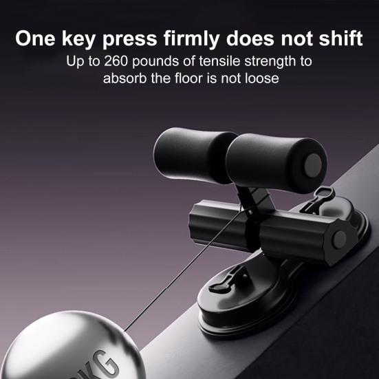 Sit-up Assistant Bar with Resistance Band Indoor Abdominal Core Training Sit-up Foot Holder with Dual Suction Cups Home Gym Exercise Equipment