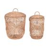 Basket Set DKD Home Decor Natural Light Brown Tropical 45 X 45 X 57 Cm