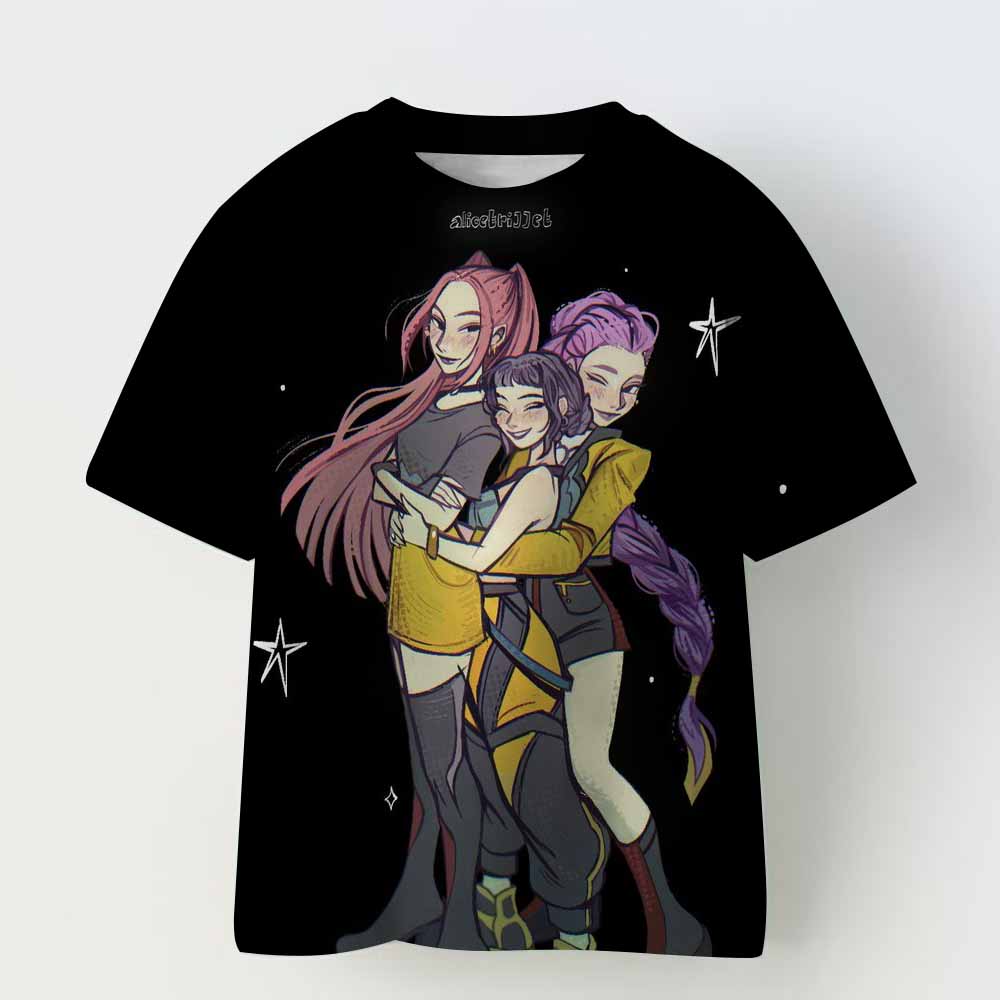 Kpop Demon Hunters Children's Clothing Short Sleeve T-shirt Cute Kpop Demon Hunters T Shirt Harajuku Tshirt for Boys Girls