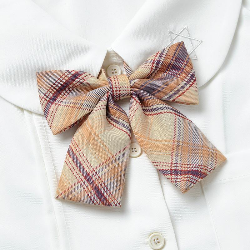JK Bow Tie for Women, Japanese Uniform Shirt, College Style Student Plaid Tie, Men's Free Ribbon Accessories