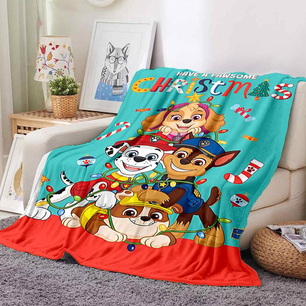 1Pc Pawsome Christmas Adventure Blanket Soft And Comfortable Casual Warm Camping Travel Christmas Halloween Gift M91768