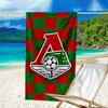 Green And Red Soccer Emblem Printed Beach Towel, Super Soft Microfiber, Perfect Gift Birthday, for Pool, Beach, Travel, for family and friends