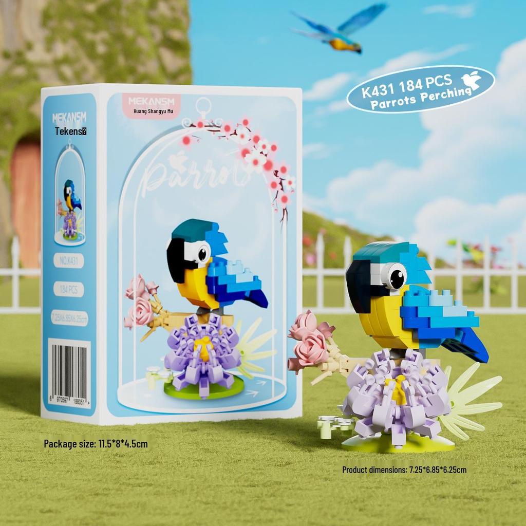 Совместимые оригинальные образовательные строительные блоки Lego для детей в виде птицы ара