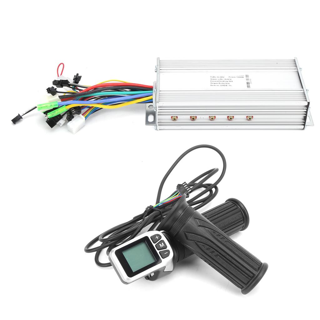 36V48V 1000W Brushless Controller and 124DX LCD Twist Throttle 2 In 1 for Electric Scooter