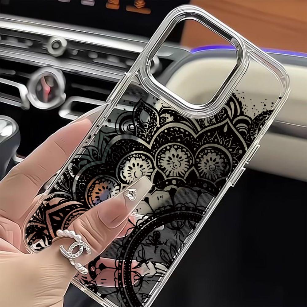 Bohemian Mandala Pattern Phone Case For Iphone 17 Air 16 16E 15 14 13 12 11 Pro Max 17E Plus Chiffon Texture Back Cover