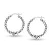 S925 Sterling Silver Jewelry Light-Weight Hollow Diamond-Cut Bead Hoop Earrings for Teen Women