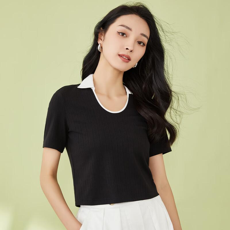 Women's Short Sleeve U-Neck Knit Top