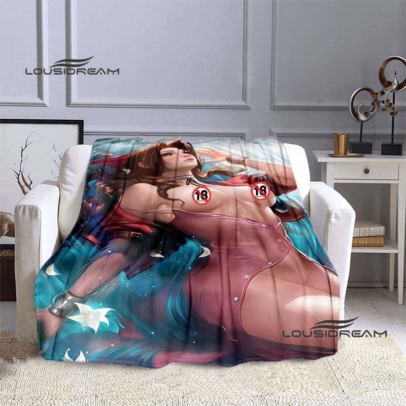FINAL FANTASY Tifa Aerith Blanket Sexy Beauties Flannel Blanket Adults and Children Bedroom Coverlet Sofa Camping Warm Blanket