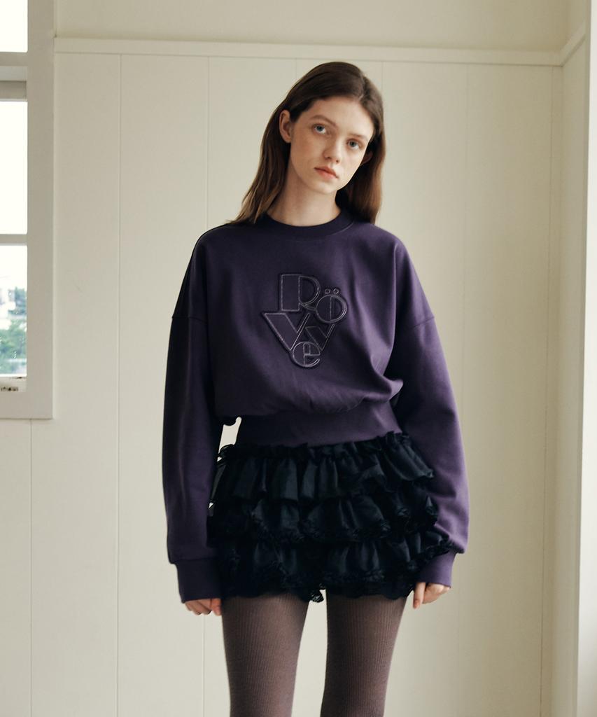 ROVVE Crop Cut Off Sweat Shirt (Deep Purple)